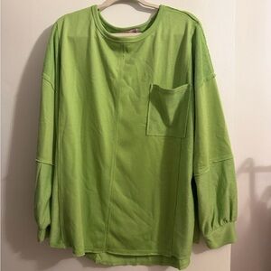 Pink Lily Lime Green Long Sleeve Top